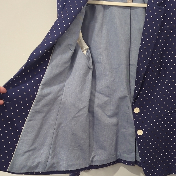 Banana Republic Navy Polka Dot‎ Blazer size 14 - Picture 4 of 9